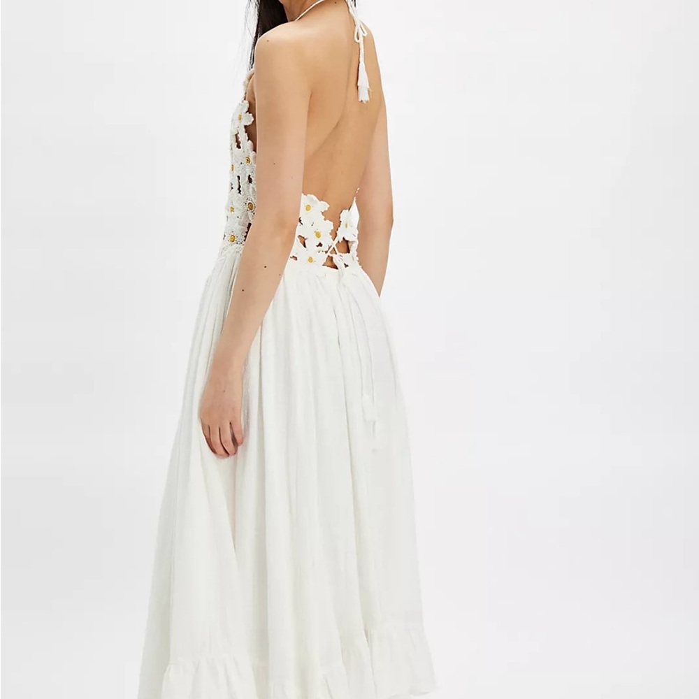 Free People White Crochet Bodice Maxi Dress - Picture 3 of 9